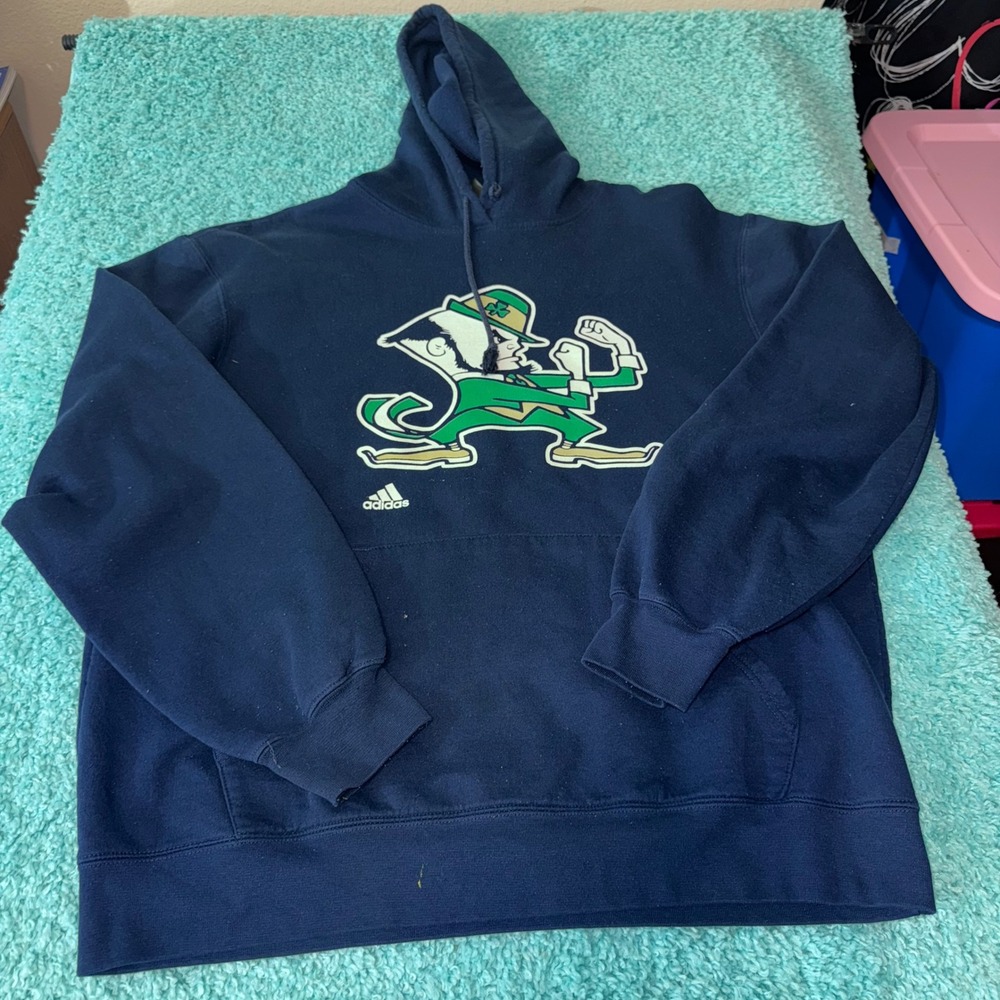 Notre Dame Fighting Irish‎ Adidas Hoodie Sweatshirt Navy Collegiate